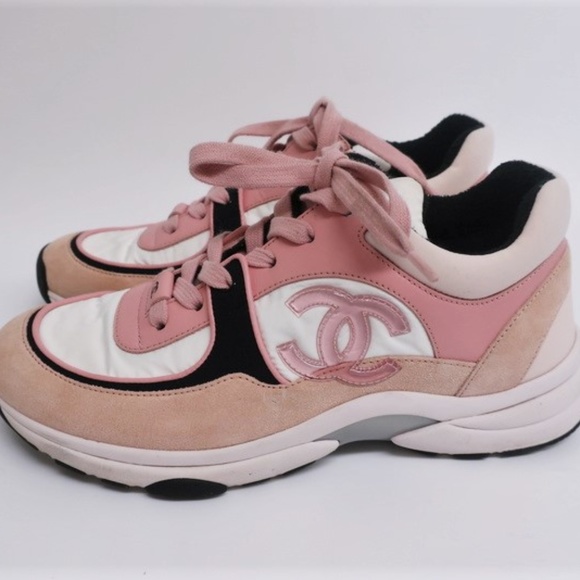 Chanel 19C CC Trainers Pink Leather & Suede - Picture 7 of 8